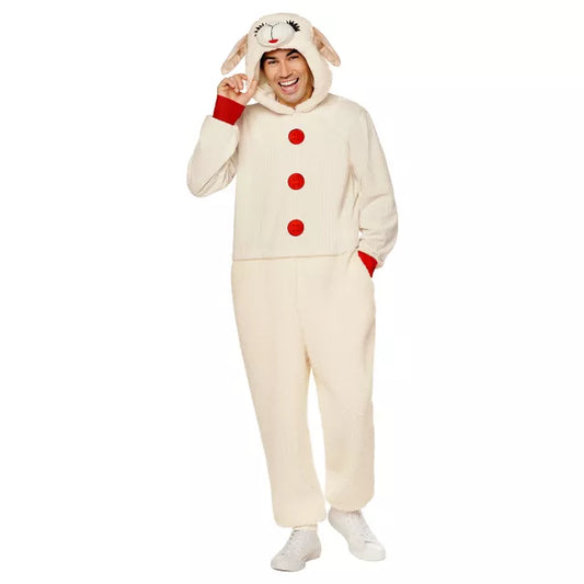 Adult Lamb Chop Jumpsuit Costume - US 8623